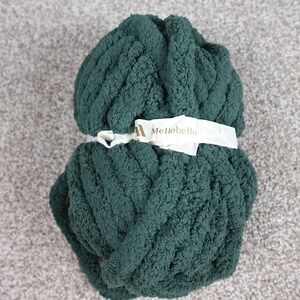 Mellobello Chunky Chenille Yarn Forest Green Super Bulky Soft Blanket Yarn DIY